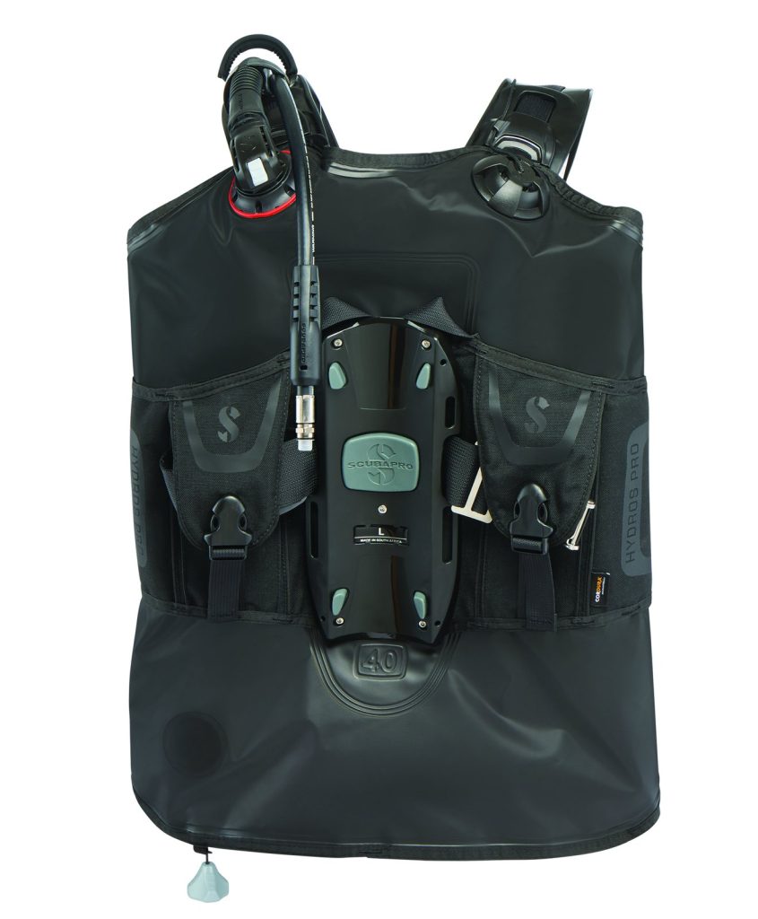 Back-pack en Monprène et poches à lest dorsales du gilet Scubapro Hydros Pro 2